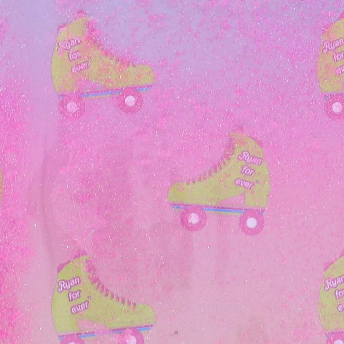 Cahier rose à paillettes Rollers