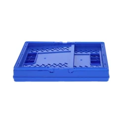Caisse de rangement pliable en plastique bleu