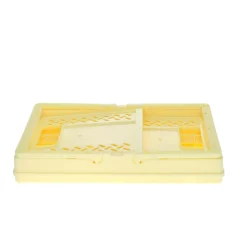 Caisse de rangement pliable en plastique jaune
