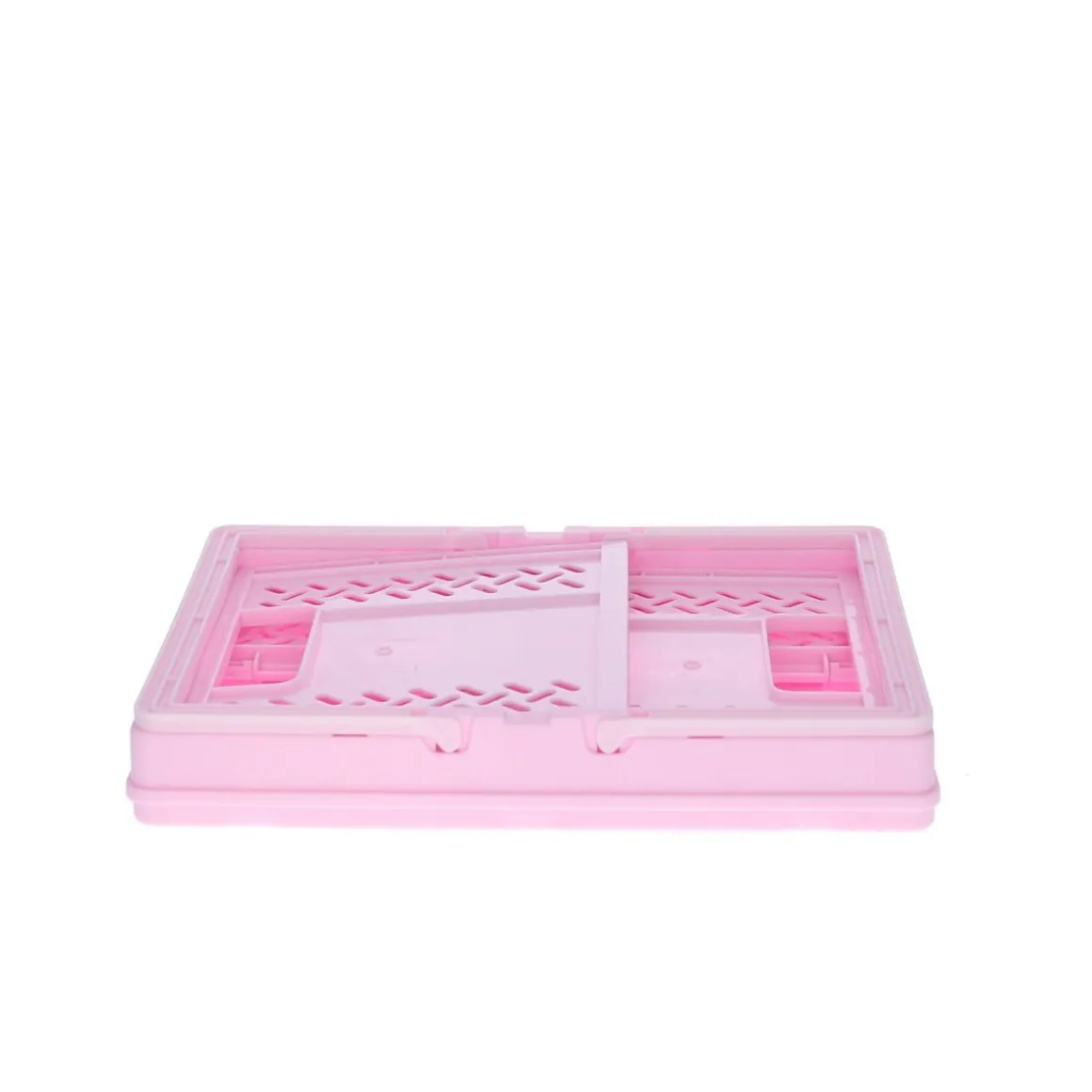 Caisse de rangement pliable en plastique rose