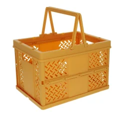Caisse de rangement pliable en plastique camel