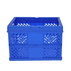 Caisse de rangement pliable en plastique bleu