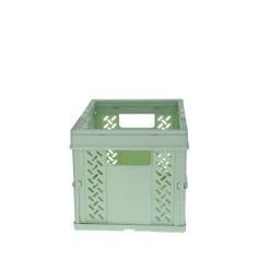 Caisse de rangement pliable en plastique vert