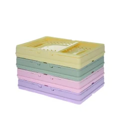 Caisse de rangement pliable en plastique vert