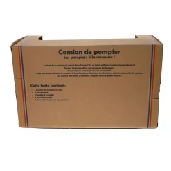 Camion de pompiers en bois rouge