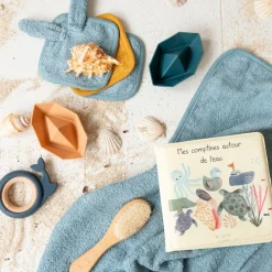 Cape de bain lapin bleu