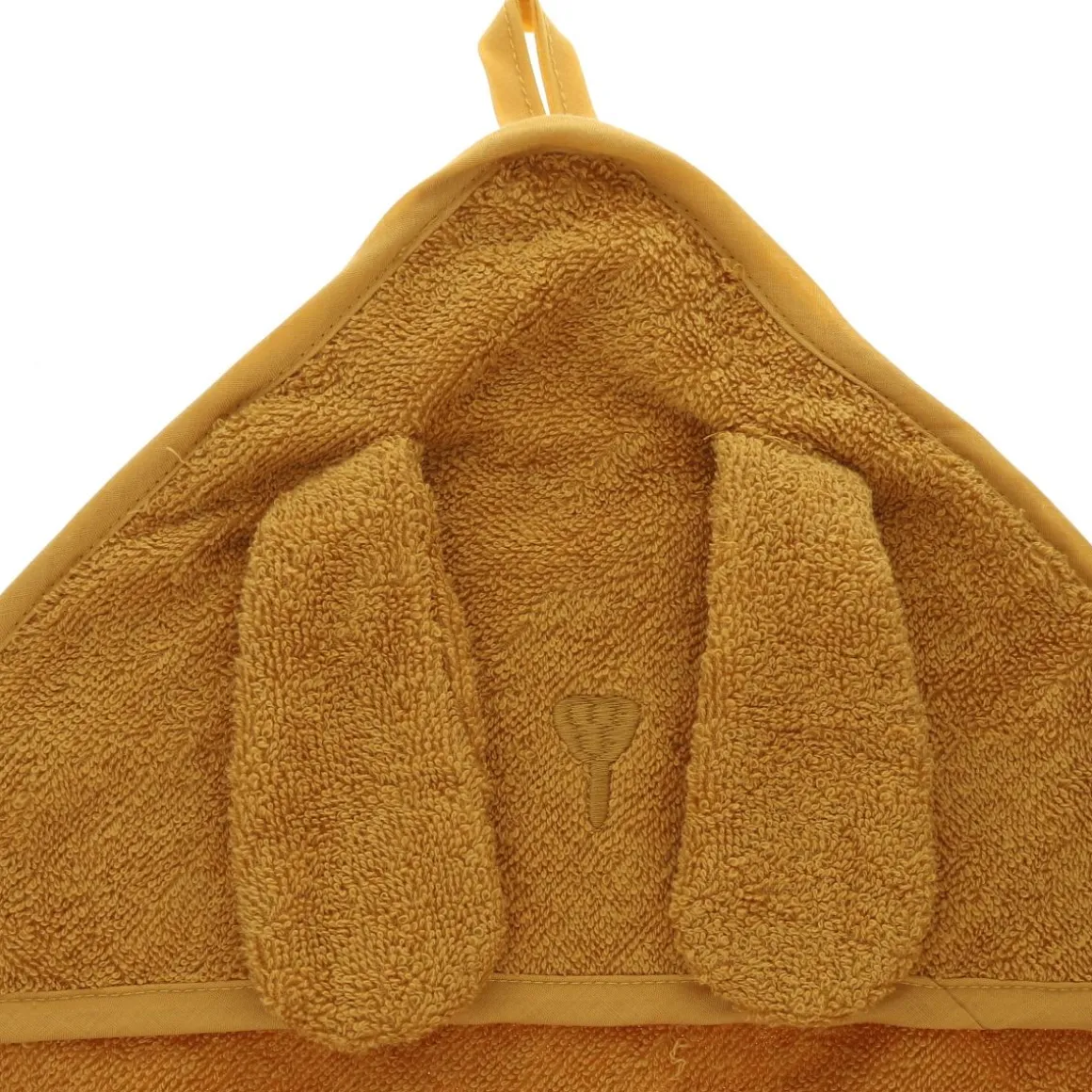 Cape de bain lapin jaune miel 75x75 cm