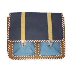 Cartable d'école bleu et marron