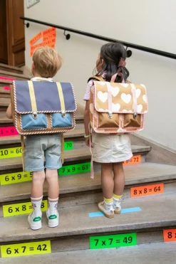 Cartable d'école bleu et marron