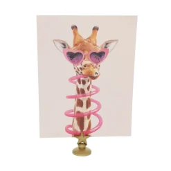 Carte de voeux girafe à lunettes