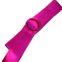 Ceinture plate large cuir irisé rose fuchsia