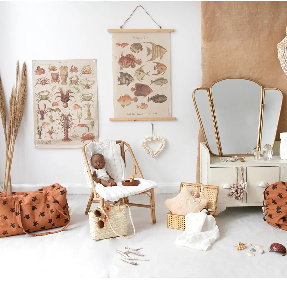 Chaise enfant rotin