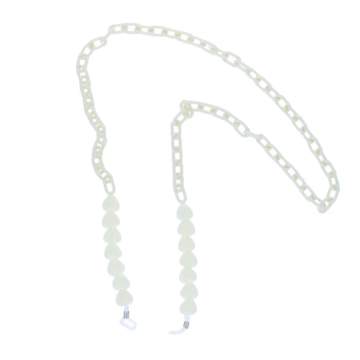 Chaîne de lunettes cœurs écru