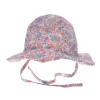 Chapeau de soleil fleuri bleu et rose