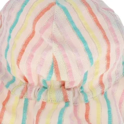 Chapeau de soleil rayé multicolore 0-6 mois - Miaou