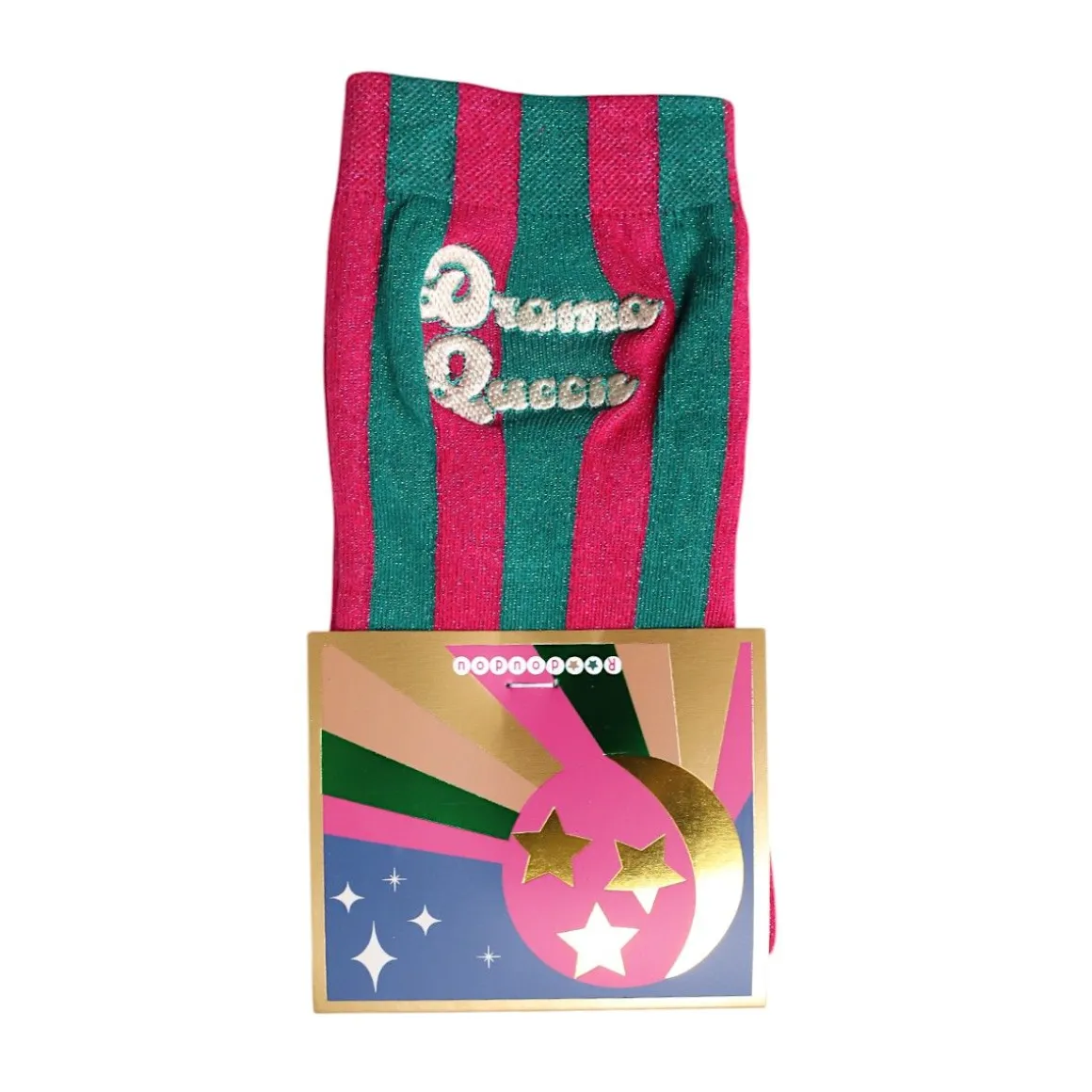 Chaussettes femme à paillettes rayées "Drama Queen" 36-40