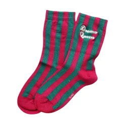 Chaussettes femme à paillettes rayées