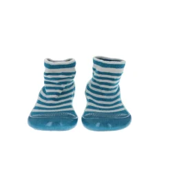 Chaussinettes rayées bleues - P'tit bichon