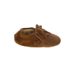 Chaussons bébé Frangette marron