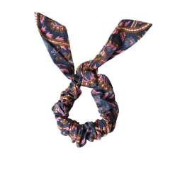 Chouchou block print bleu - Mariage Indien