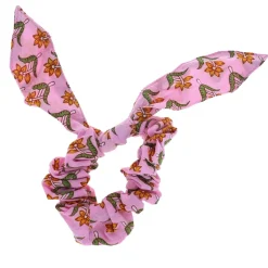 Chouchou lilas block print - Delhi d'antan