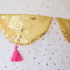 Ciel de lit tulle et sequins dorés