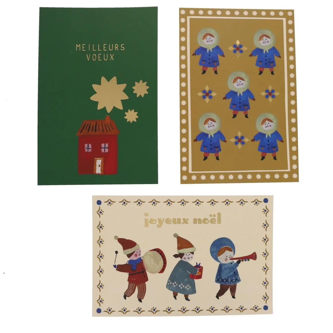 Coffret de 6 cartes de vœux et enveloppes Joyeux Noël