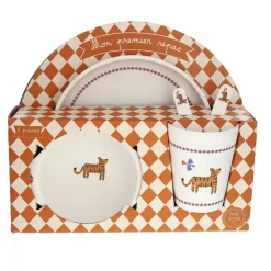 Coffret repas en mélamine tigres - Tigre du bengale