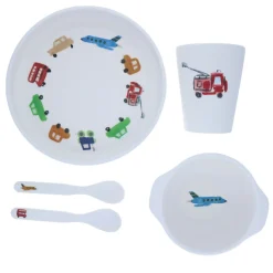 Coffret repas en mélamine véhicules