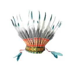 Coiffe Chef indien bleu canard