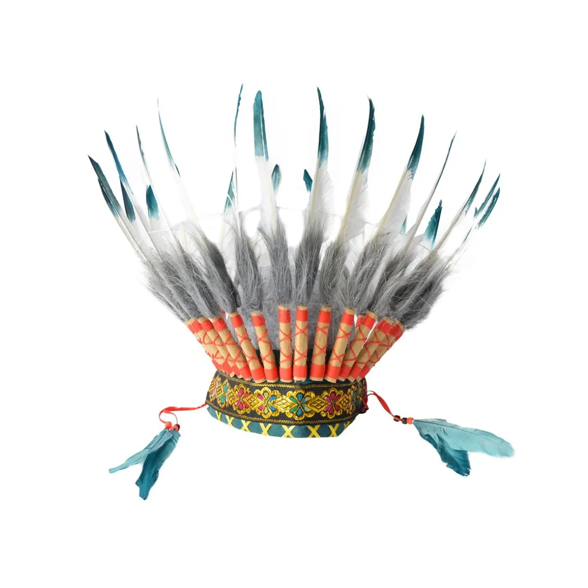 Coiffe Chef indien bleu canard