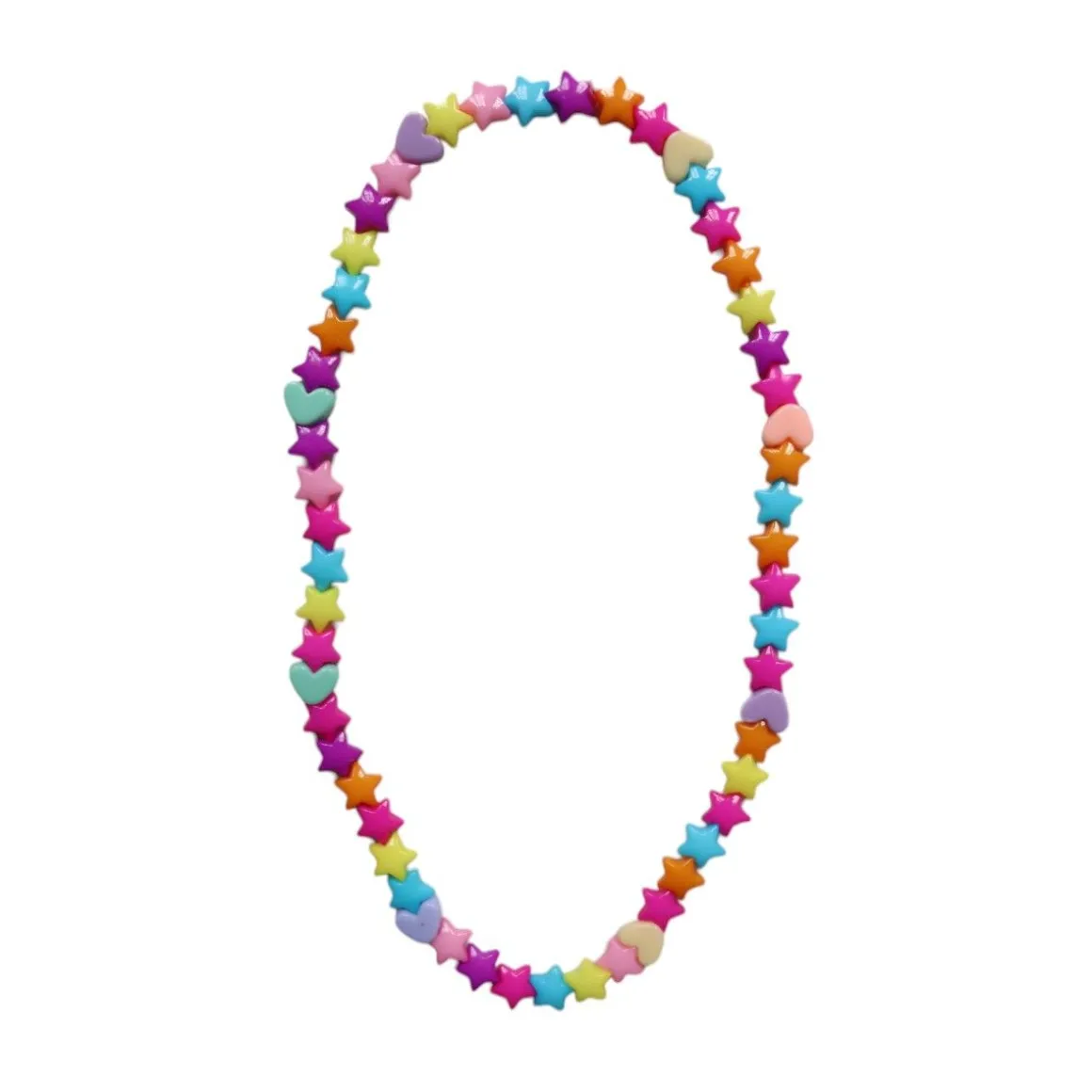 Collier à perles étoiles et coeurs