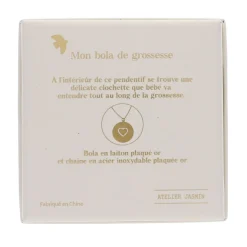 Collier bola de grossesse plaqué or cœur