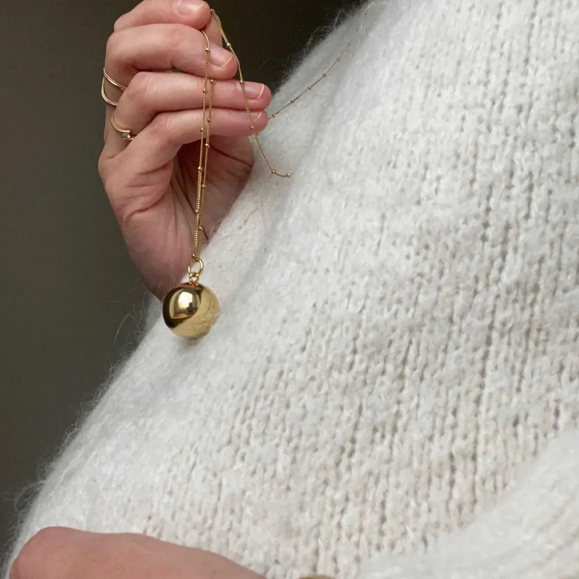 Collier bola de grossesse plaqué or cœur