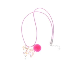 Collier licorne à pompon rose