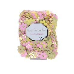 Confettis fleur pâquerette jaune et rose