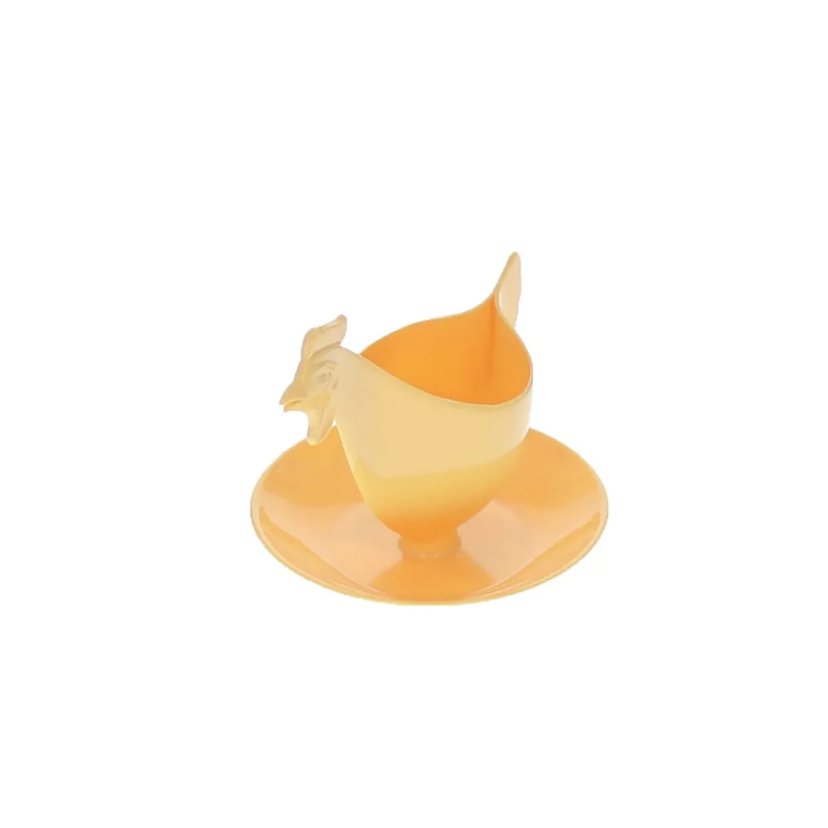 Coquetier poule en plastique jaune