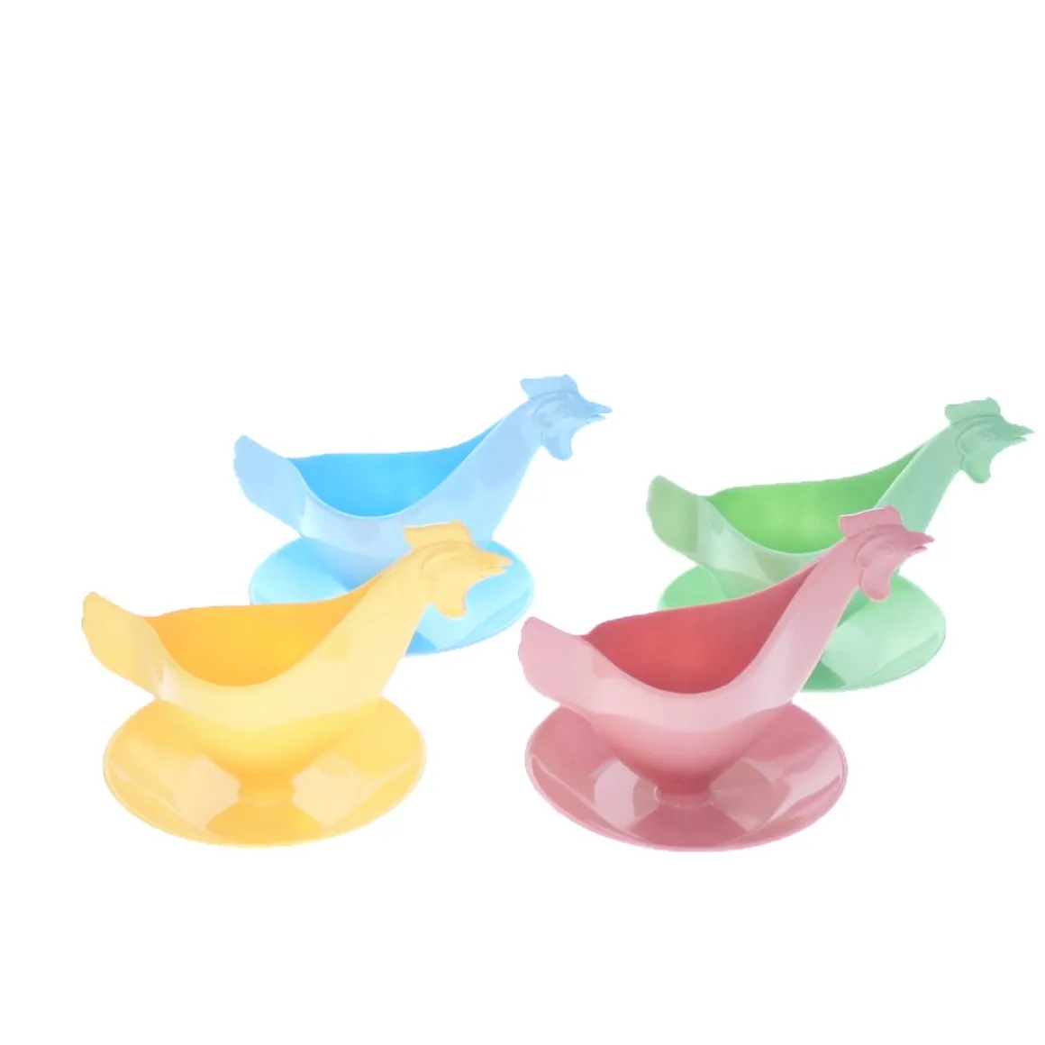 Coquetier poule en plastique jaune