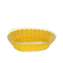 Corbeille jaune et blanche