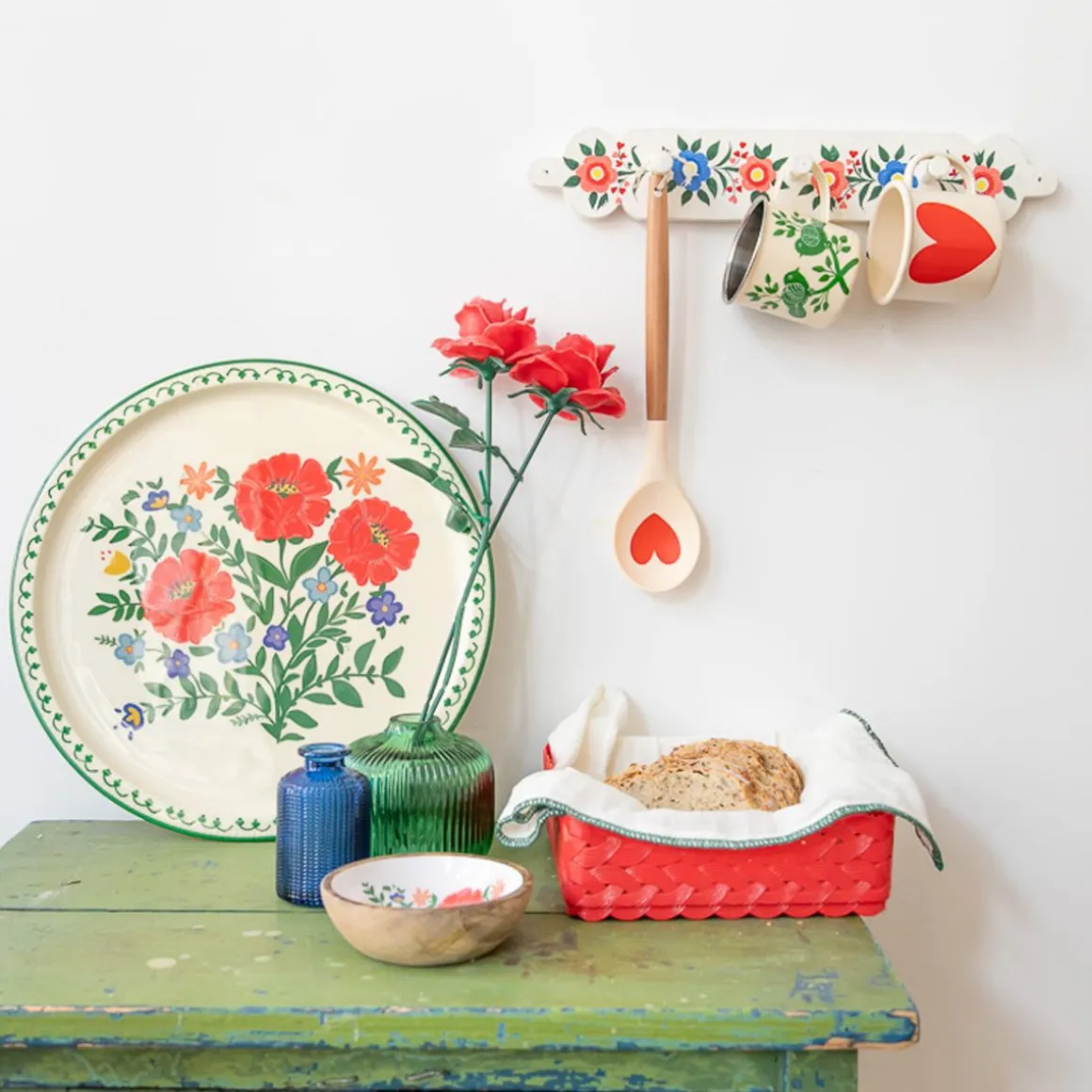 Coupelle en bois à fleurs Polka Folk