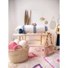 Coussin cœur rose nude
