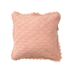 Coussin pointelle rose 30x30