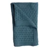 Couverture en tricot pointelle bleu