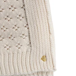 Couverture en tricot pointelle ivoire