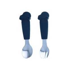 Cuillère avec manche voiture silicone bleu marine