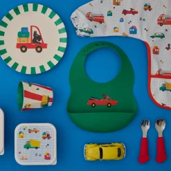 Cuillère avec manche voiture silicone rouge
