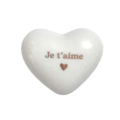 Cœur en céramique blanc "Je t'aime"
