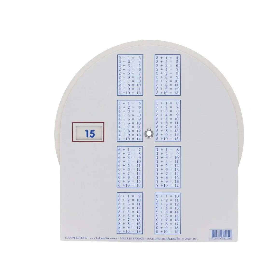 Disque de table d'addition