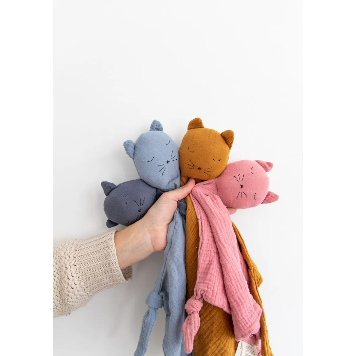 Doudou lange chat jaune moutarde
