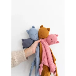 Doudou lange chat vieux rose